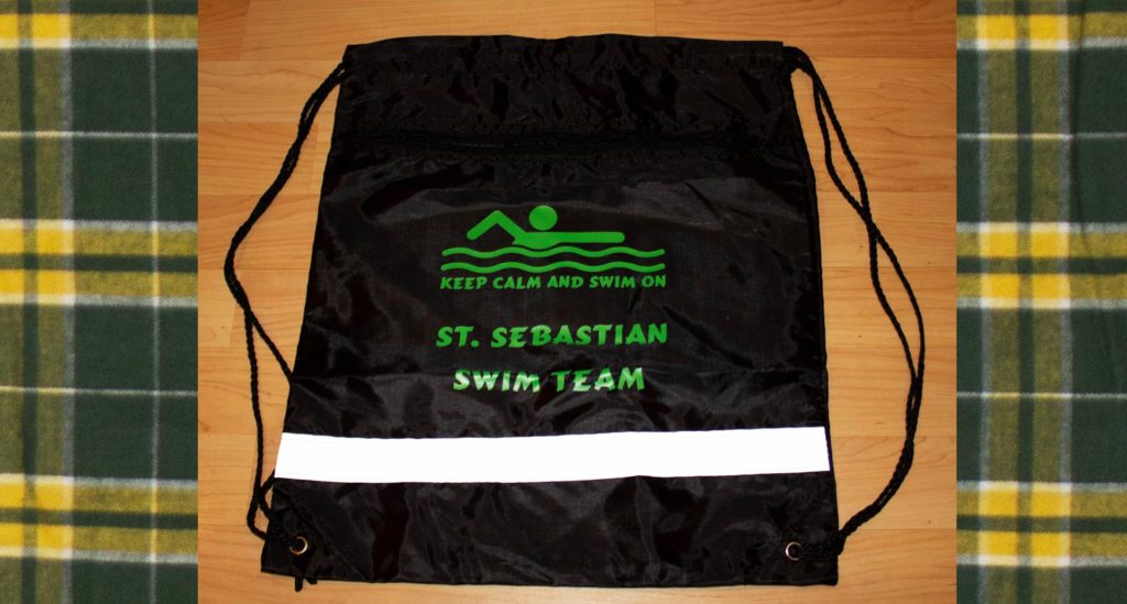 St Sebastian's Swim Team  drawstring bag
