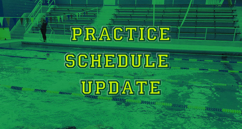 We are back in the pool! Practice Times Updated.